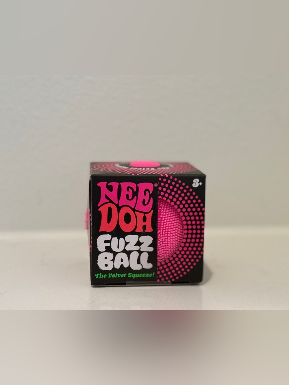 NeeDoh Fuzz Ball Velvet Squeeze - Pink